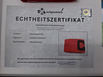 Kapitänsbinde Joshua Kimmich signiert im Rahmen Deutschland Autogramm COA