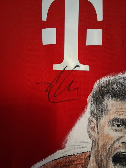Bayern München Trikot Portrait Xabi Alonso handgemalt und signiert 2XL
