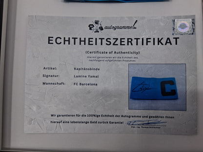 Kapitänsbinde Lamine Yamal signiert im Rahmen FC Barcelona COA Autogramm