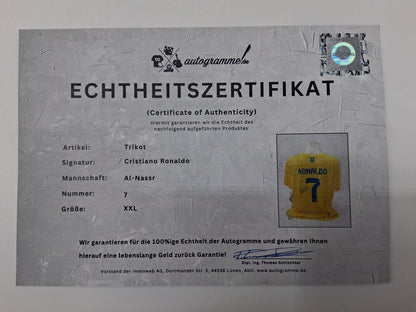 Al Nassr FC Trikot Cristiano Ronaldo signiert Autogramm COA Fußball XXL