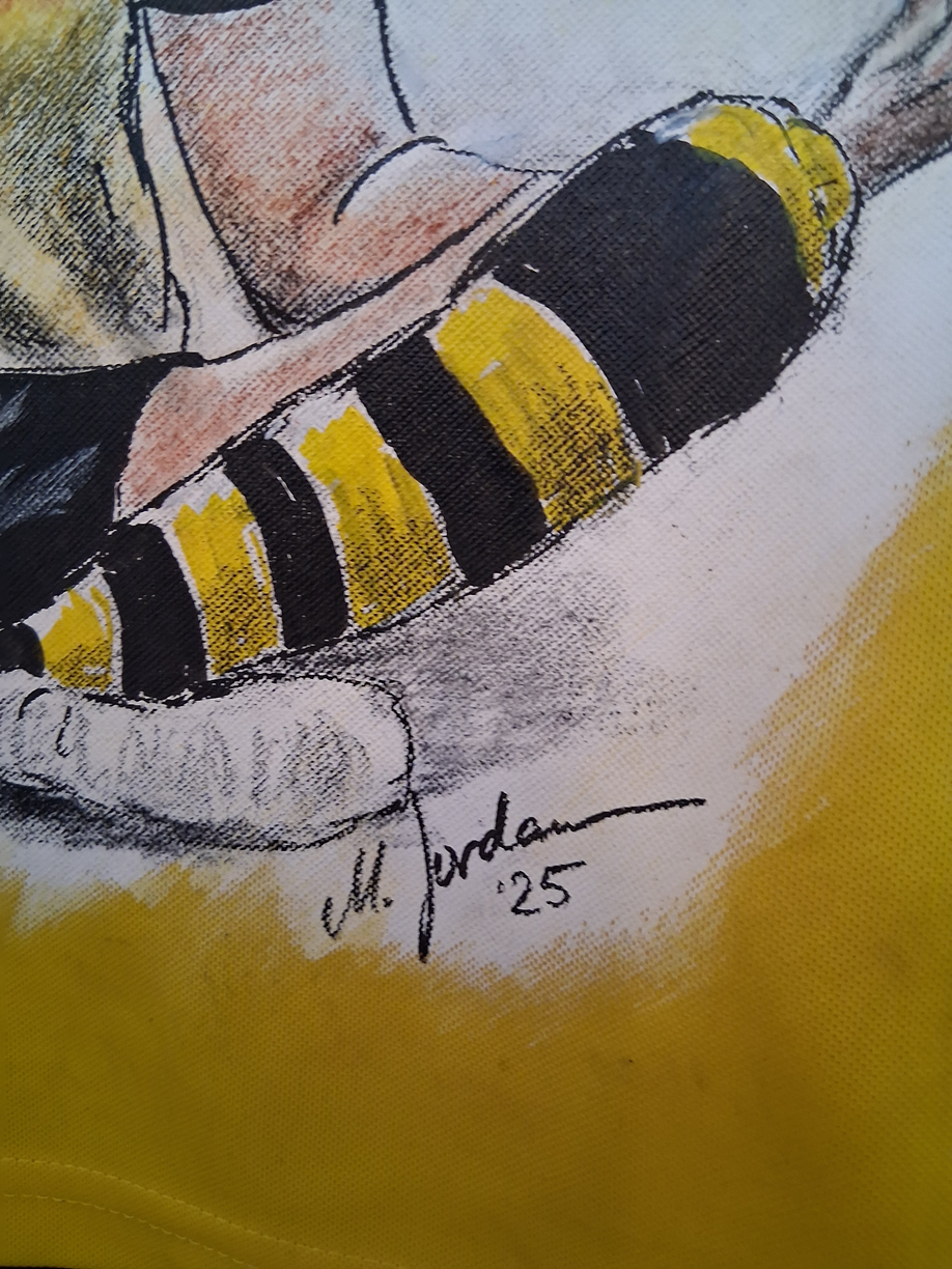 Borussia Dortmund Trikot Portrait Erling Haaland handgemalt und signiert Puma L