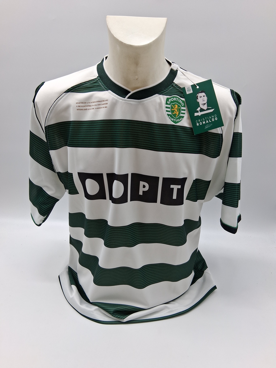 Sporting Lisbon jersey signed by Cristiano Ronaldo, autographed football COA XL