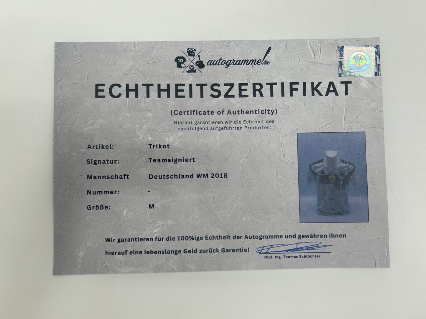 Deutschland Trikot WM 2018 Teamsigniert COA Adidas DFB Fußball Autogramm M