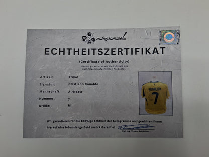 Al Nassr FC Trikot Cristiano Ronaldo signiert Autogramm COA Fußball M