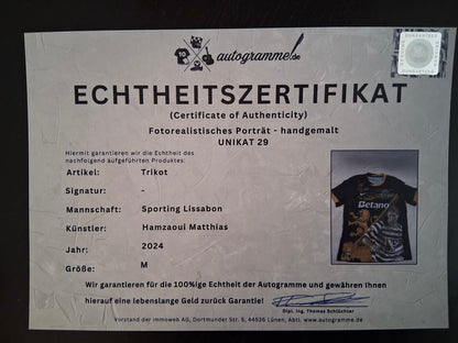 Sporting Lissabon Trikot Portrait Christiano Ronaldo handgemalt M