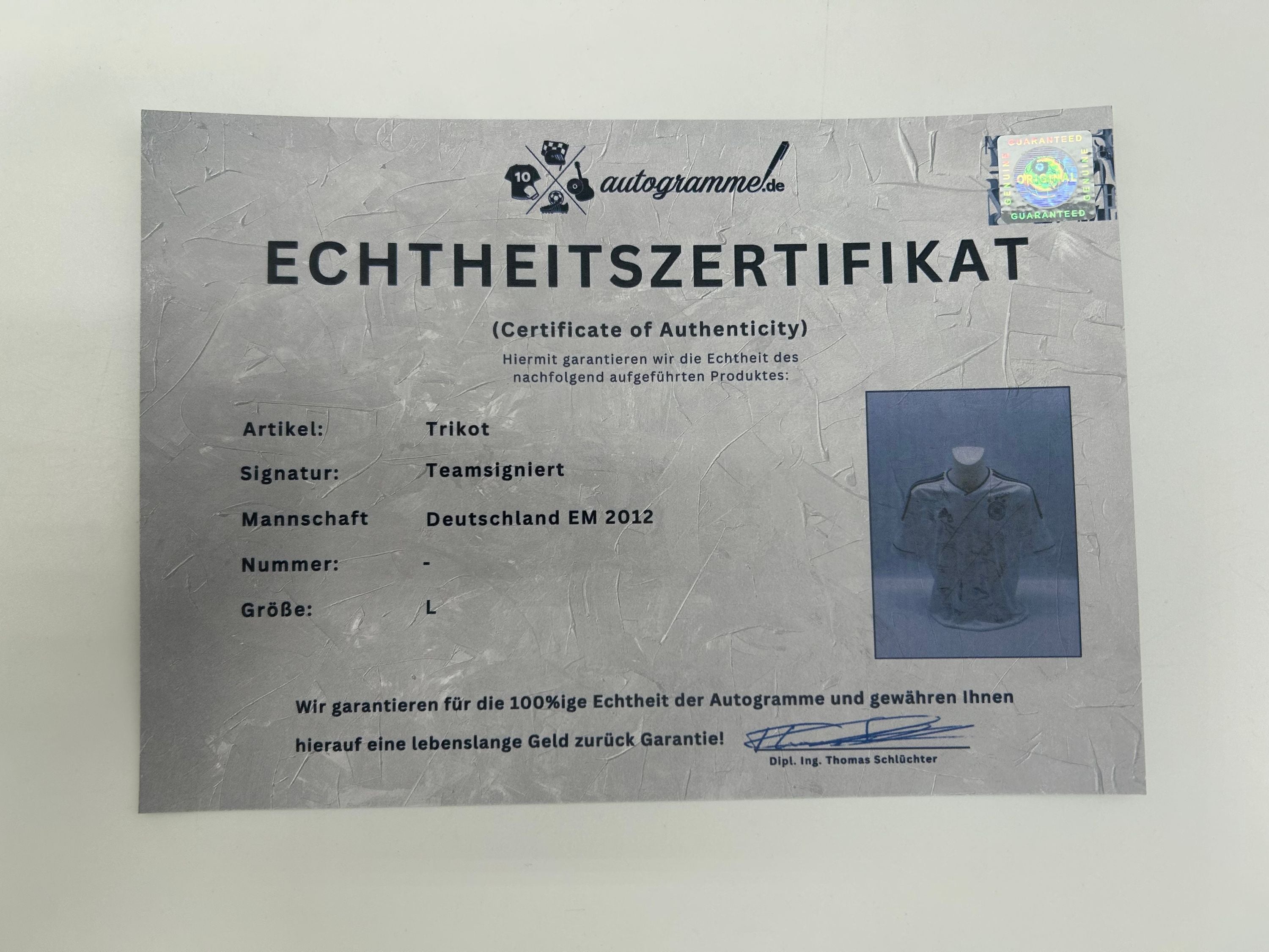 Deutschland Trikot EM 2012 Teamsigniert  COA Adidas DFB Fußball Autogramm L