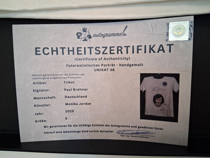 DFB Trikot Portrait Paul Breitner handgemalt und signiert S