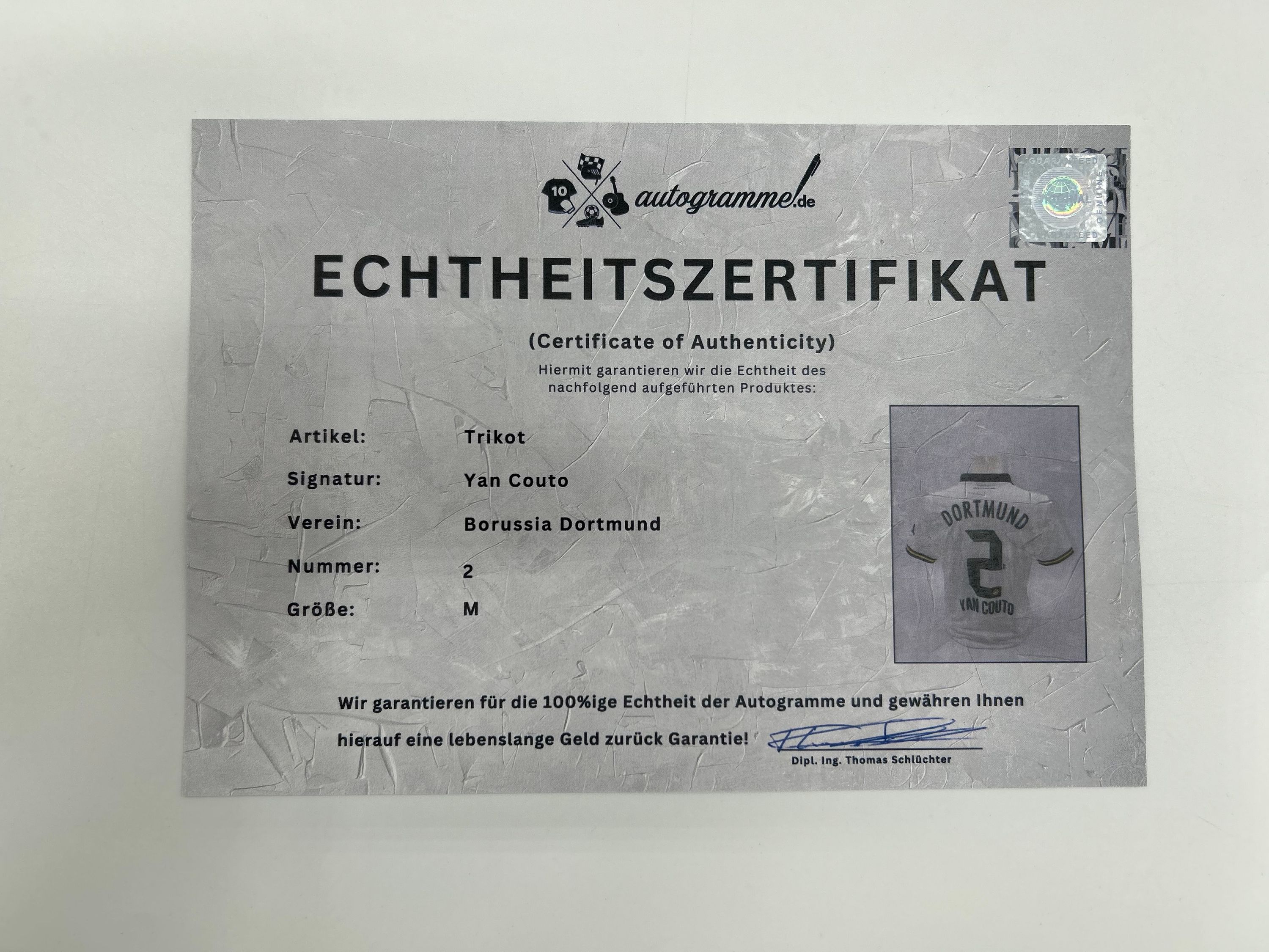 Borussia Dortmund Trikot Yan Couto signiert  BVB Puma neu Autogramm  M