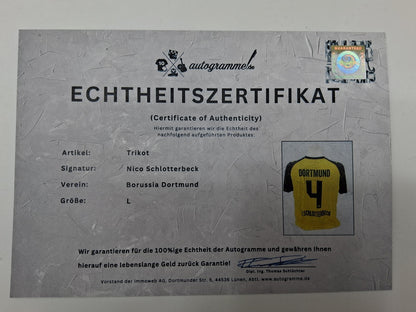 Borussia Dortmund Trikot Nico Schlotterbeck signiert BVB Puma COA L