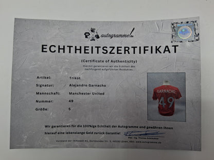 Manchester United Trikot Alejandro Garnacho signiert Autogramm Adidas COA S