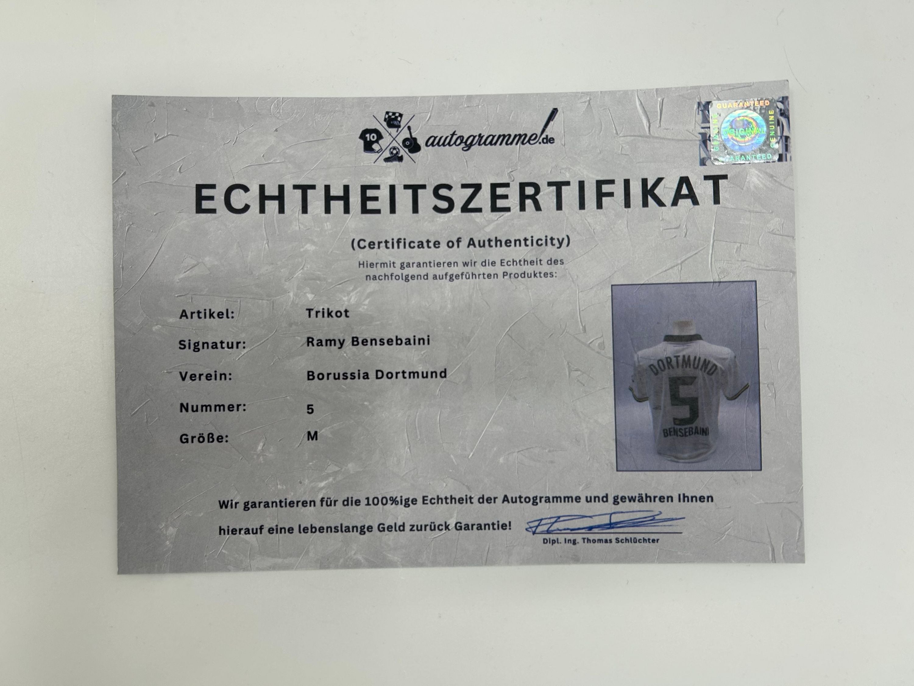 Borussia Dortmund Trikot Ramy Bensebaini signiert Autogramm BVB Puma M