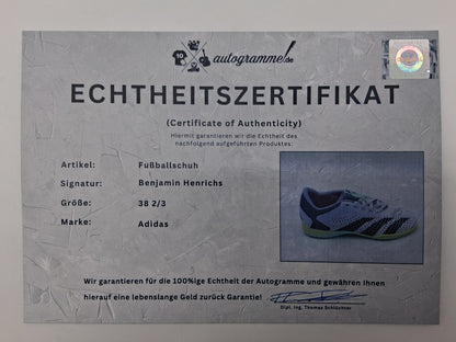 Fußballschuh Benjamin Henrichs signiert Autogramm Bundesliga Adidas 38 2/3