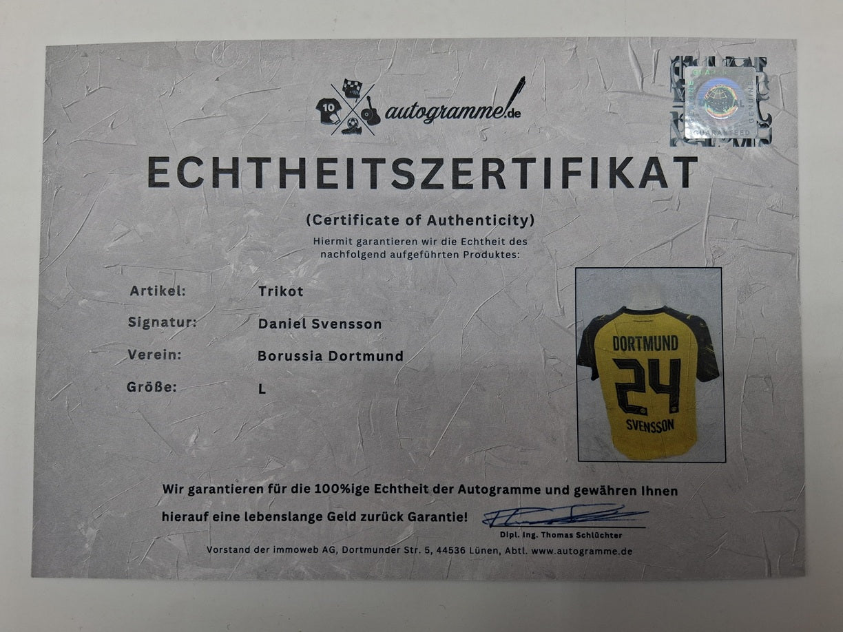 Borussia Dortmund Trikot Daniel Svensson signiert BVB Autogramm Puma neu L
