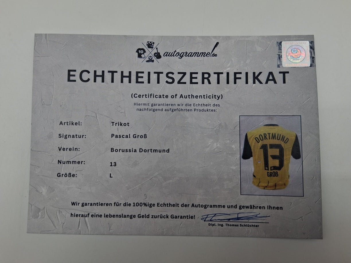 Borussia Dortmund Trikot Pascal Groß signiert Autogramm BVB Puma L