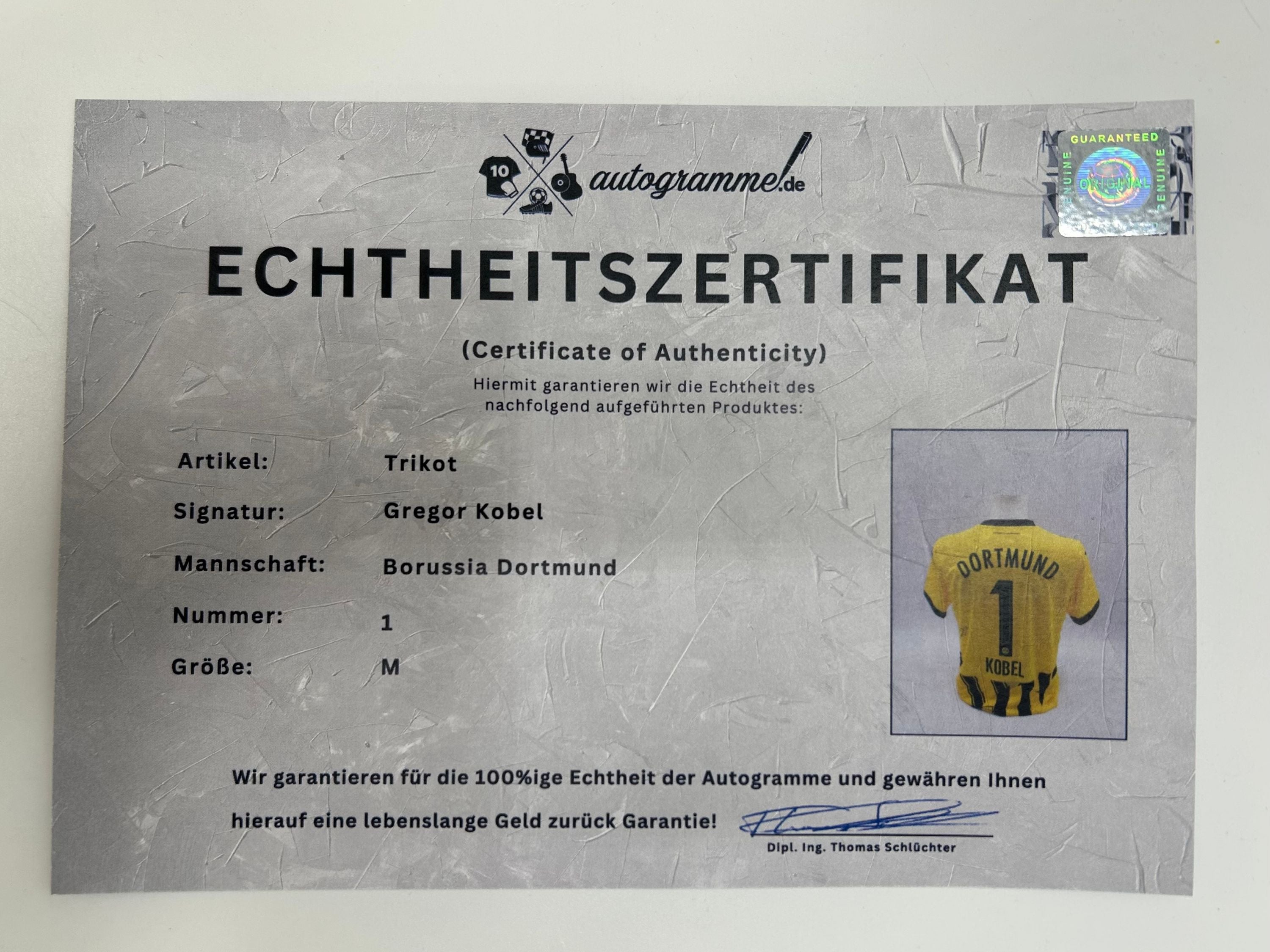 Borussia Dortmund Trikot signiert Gregor Kobel  Autogramm BVB Puma M