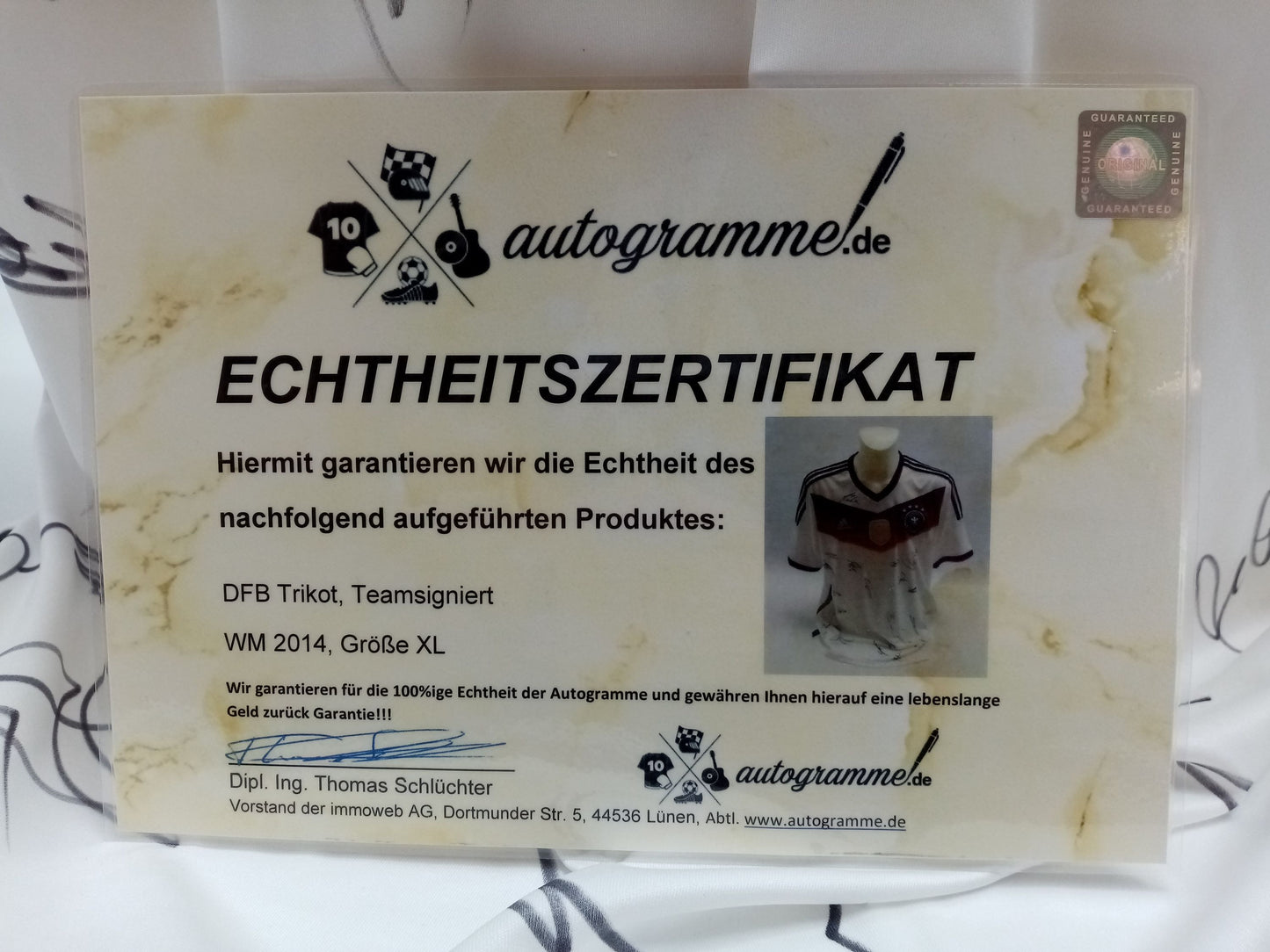 Deutschland Trikot WM 2014 Teamsigniert Fußball DFB Weltmeister CAD Adidas XL