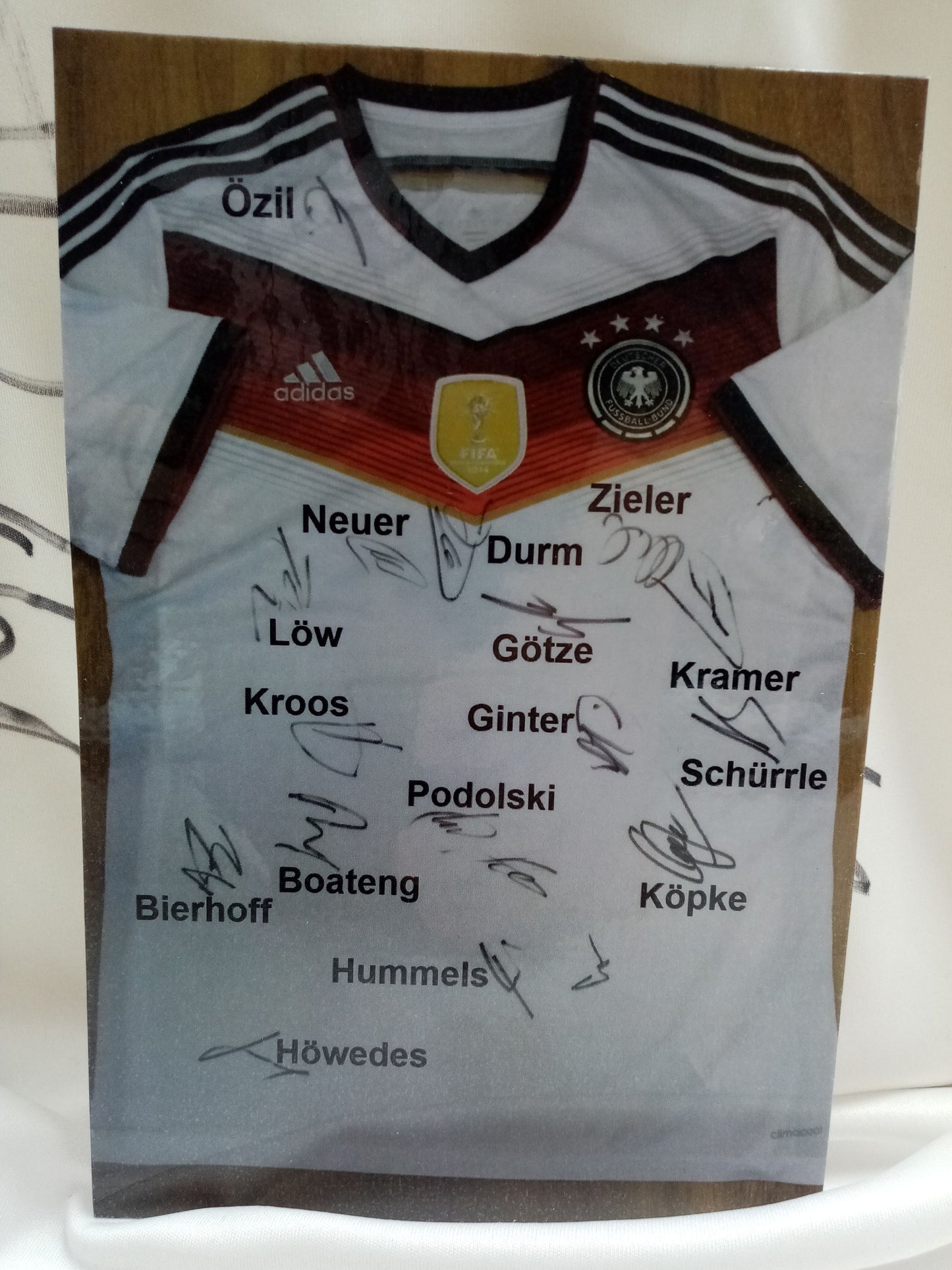 Deutschland Trikot WM 2014 Teamsigniert Fußball DFB Weltmeister Adidas COA L