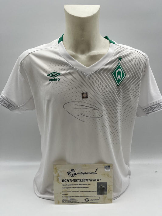 Werder Bremen jersey Johannes Eggestein signed autograph Umbro women size 44