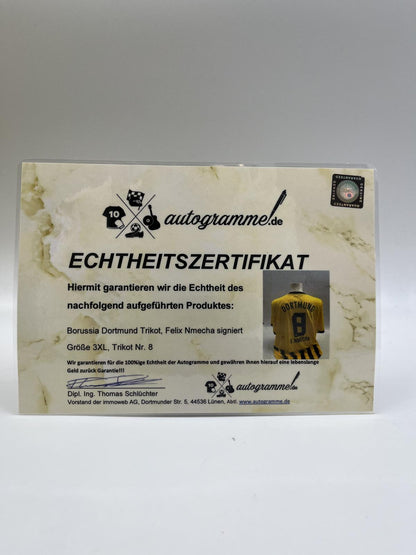 Borussia Dortmund jersey felix nmecha signed BVB autograph PUMA 3XL