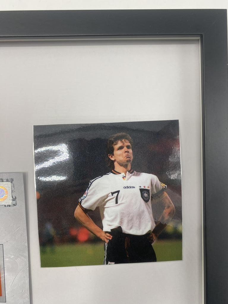 Kapitänsbinde Andreas Möller signiert im Rahmen Deutschland Autogramm COA