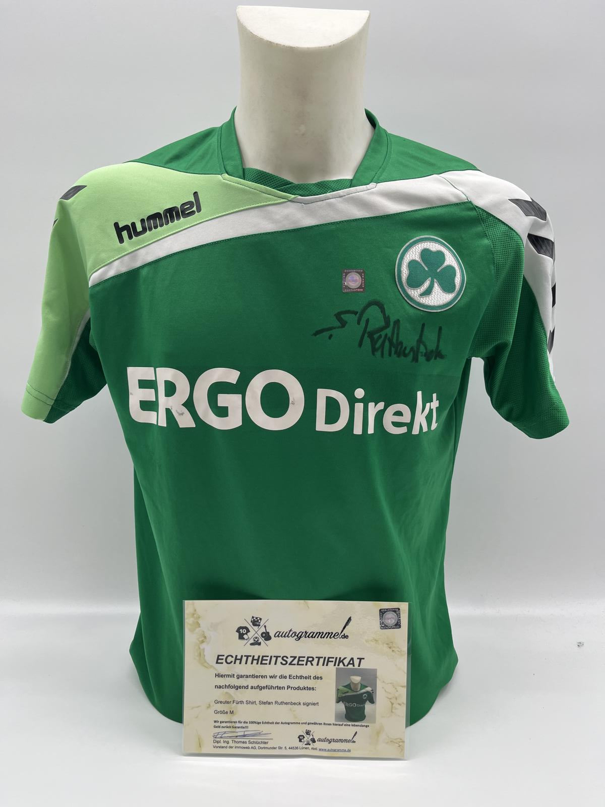 Greuter Fürth T-Shirt Stefan Ruthenbeck signiert Autogramm M Hummel