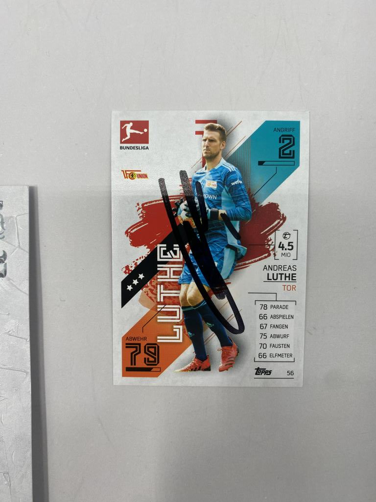 Kapitänsbinde Andreas Luthe signiert im Rahmen FC Union Berlin Autogramm COA