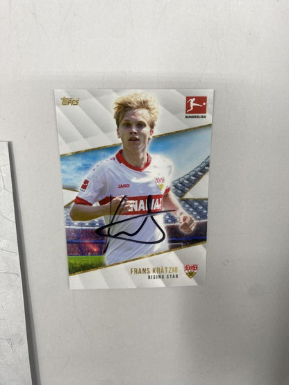 Kapitänsbinde Frans Krätzig signiert im Rahmen VFB Stuttgart Fußball Autogramm