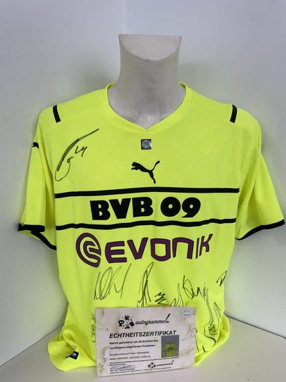 BVB Trikot 2021/2022 team signed Borussia Dortmund Coa Neu Puma XL