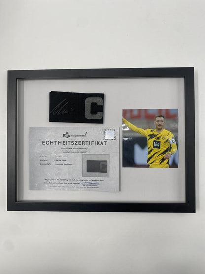 Captain's armband signed by Marco Reus in a Borussia Dortmund autograph COA frame