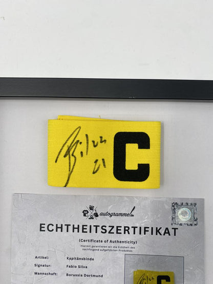 Kapitänsbinde Fabio Silva signiert im Rahmen Borussia Dortmund Autogramm COA