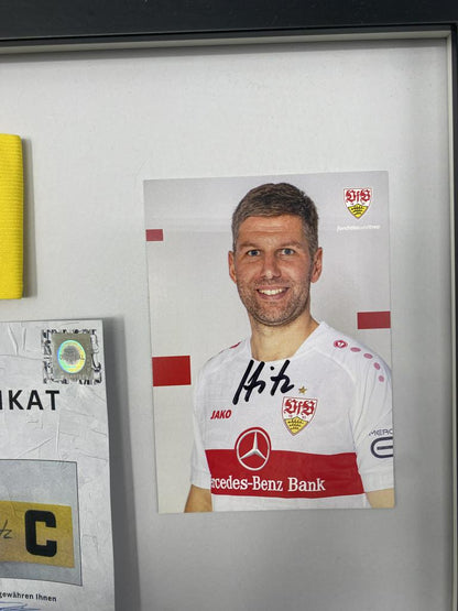 Kapitänsbinde Thomas Hitzlsperger signiert im Rahmen VFB Stuttgart Fußball COA