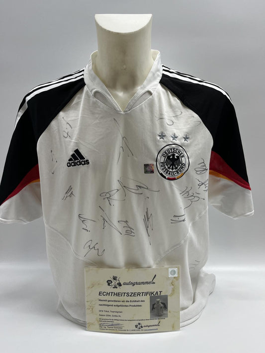 Deutschland Trikot EM 2004 Teamsigniert DFB Autogramm Adidas COA XL