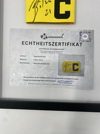 Kapitänsbinde Fabio Silva signiert im Rahmen Borussia Dortmund Autogramm COA