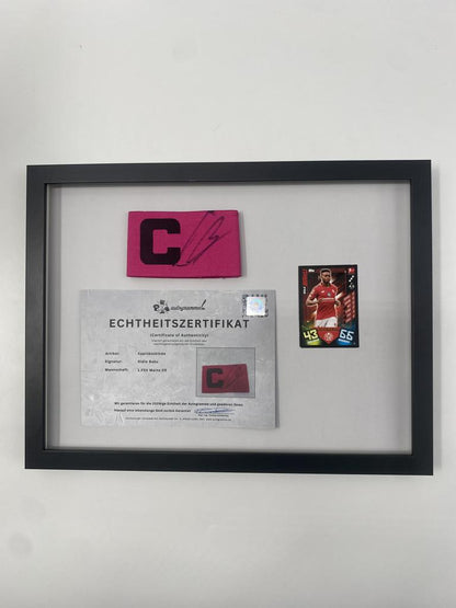 Kapitänsbinde Ridle Baku signiert im Rahmen Main 05 Autogramm Fußball COA