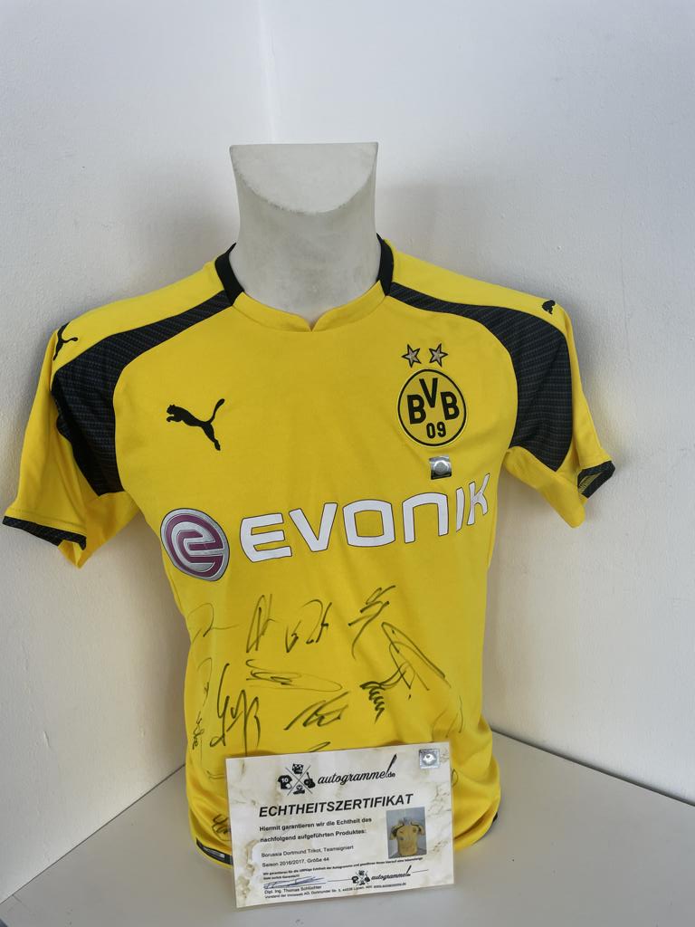 BVB Trikot 2016/2017 Teamsigniert Borussia Dortmund Autogramm COA Puma 44