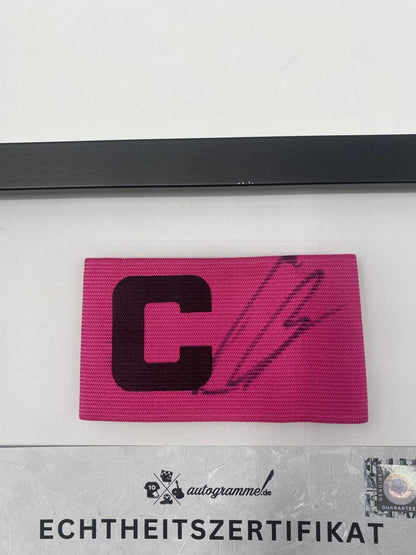 Kapitänsbinde Ridle Baku signiert im Rahmen Main 05 Autogramm Fußball COA