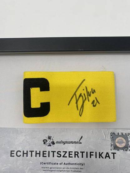 Captain's armband signed by Fabio Silva in a Borussia Dortmund autograph COA frame