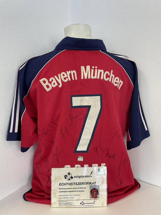Bayern München Trikot 2000/2001 Teamsigniert Fußball Bundesliga COA Adidas L