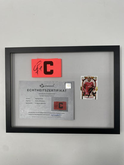 Kapitänsbinde Stefan Effenberg signiert im Rahmen Bayern München Fußball COA