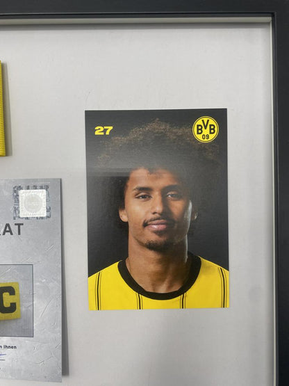 Kapitänsbinde Karim Adeyemi signiert im Rahmen Borussia Dortmund Autogramm COA