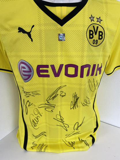 BVB Trikot 2013/2014 team signed Borussia Dortmund Coa Puma M