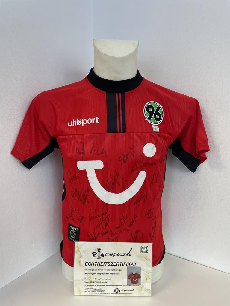 Hannover 96 Trikot 2002/2003 Teamsigniert Fußball Autogramm Bundesliga uhlsport 140