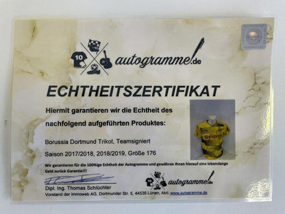 BVB jersey 2017/2018 team signed Borussia Dortmund Coa Puma 176