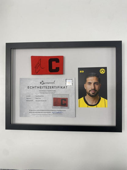 Captain's armband signed by Emre Can in a Borussia Dortmund COA frame
