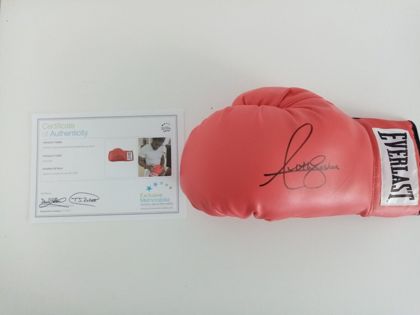 Boxhandschuh Anthony Joshua signiert Autogramm Everlast Autogramm Boxen UK COA