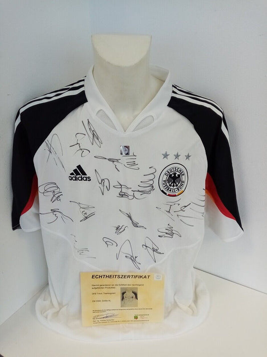 Deutschland Trikot EM 2004 Teamsigniert Euro Autogramm Fußball DFB Adidas COA XL