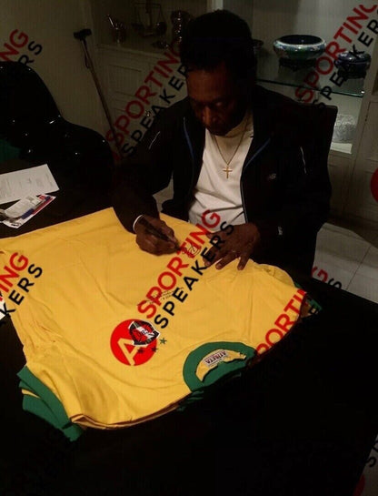 Brazil Repro Trikot WM 1970 + frame Team -signed autograph Pele Neu Coa