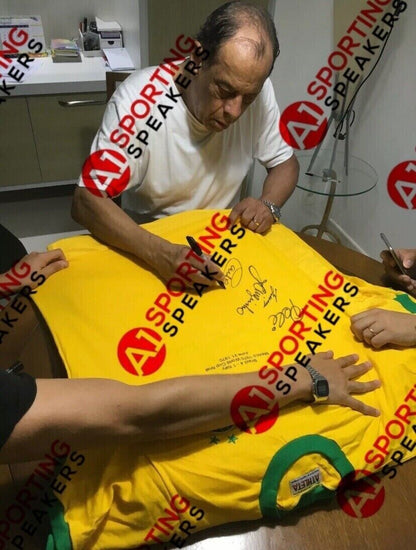 Brazil Repro Trikot WM 1970 + frame Team -signed autograph Pele Neu Coa