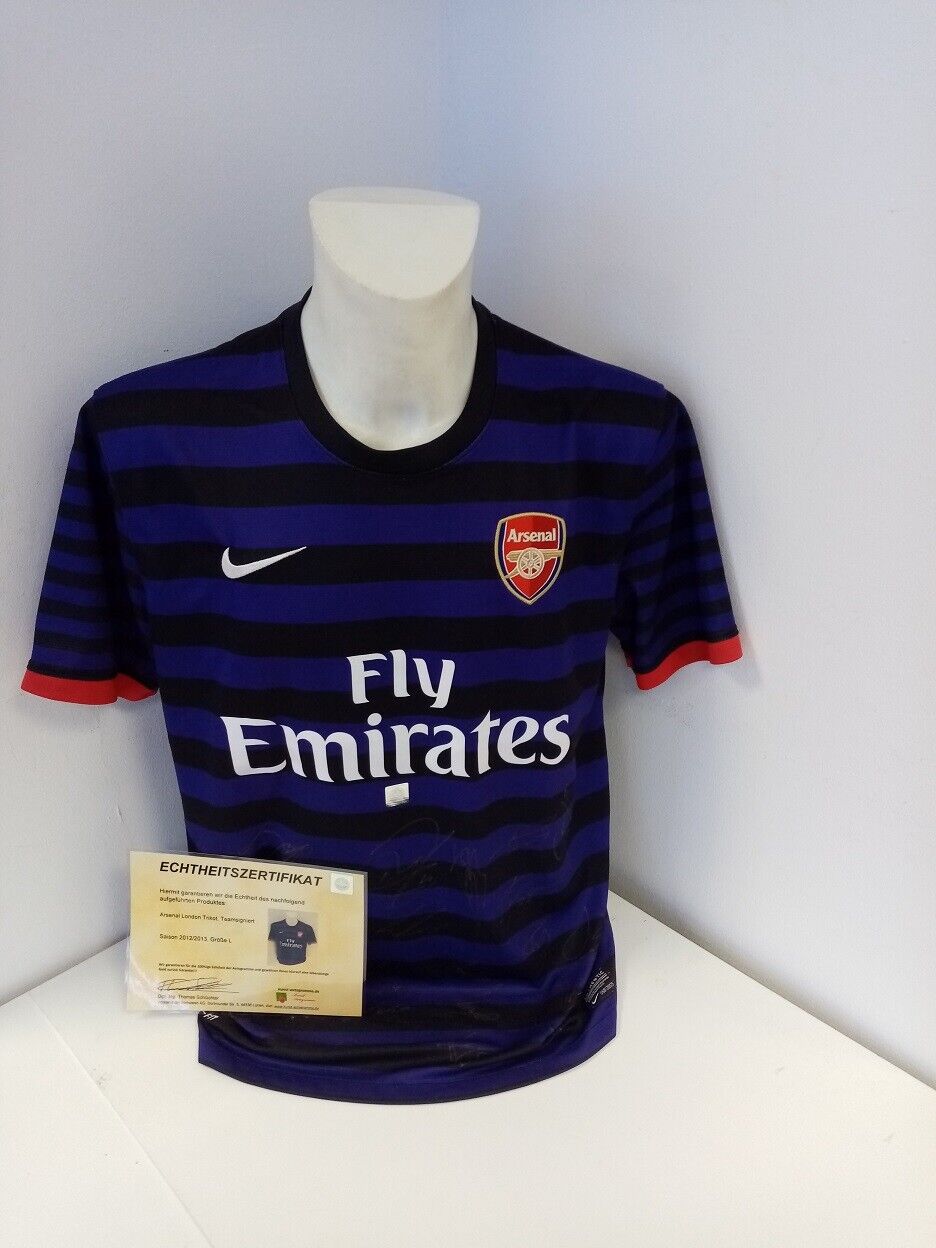 Arsenal London Trikot 2012/2013 Teamsigniert England Autogramm Fußball Nike L
