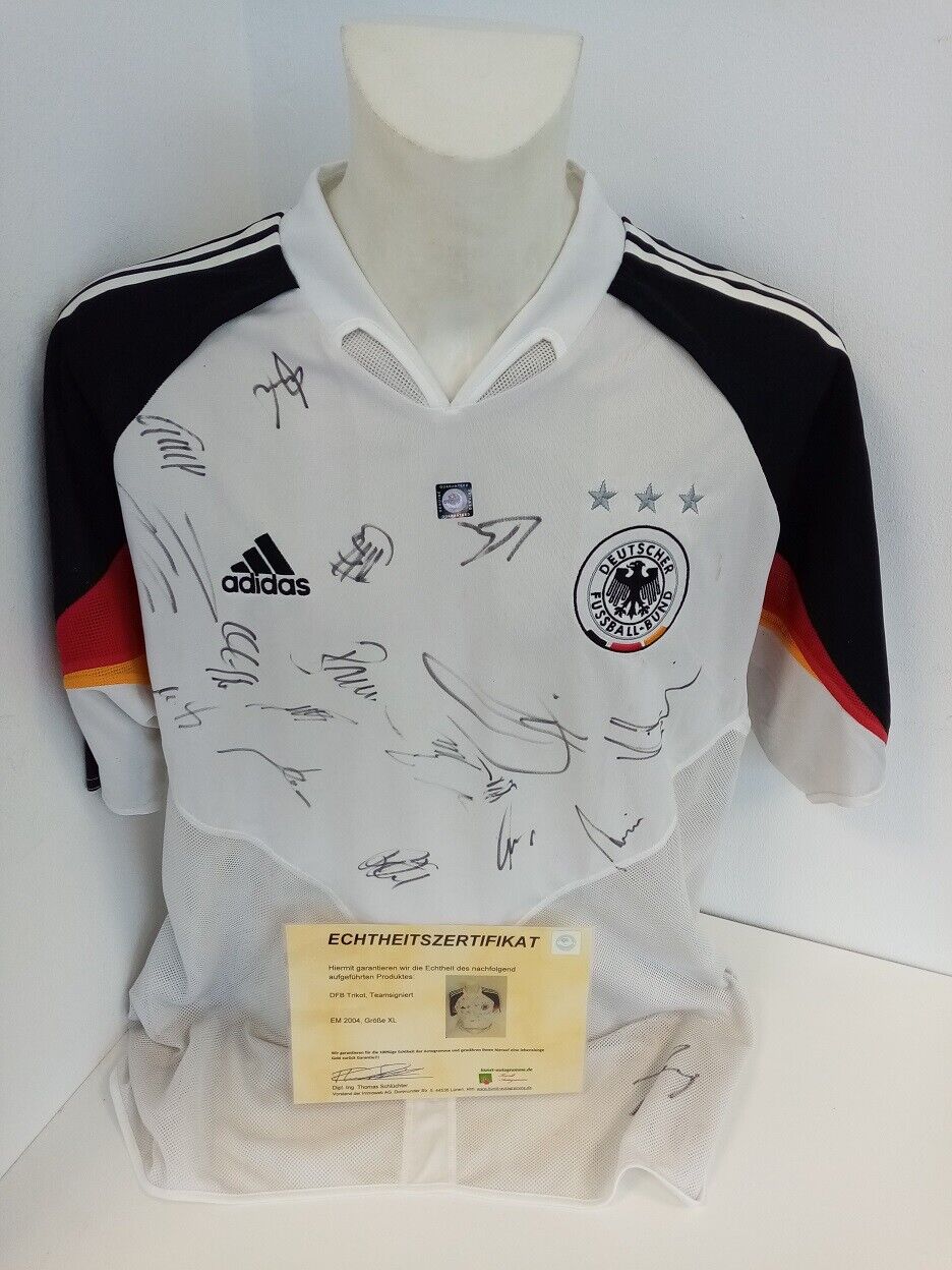 Germany Jersey EM 2004 Team Signed Euro Autograph Football DFB Adidas XL